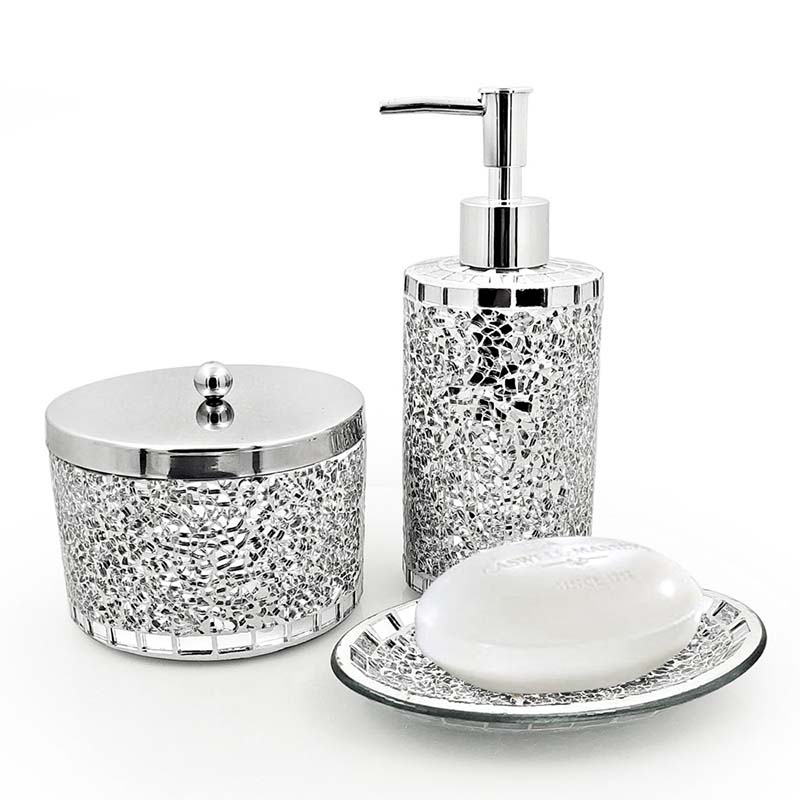 Mosaic Glass Bath Storage Set