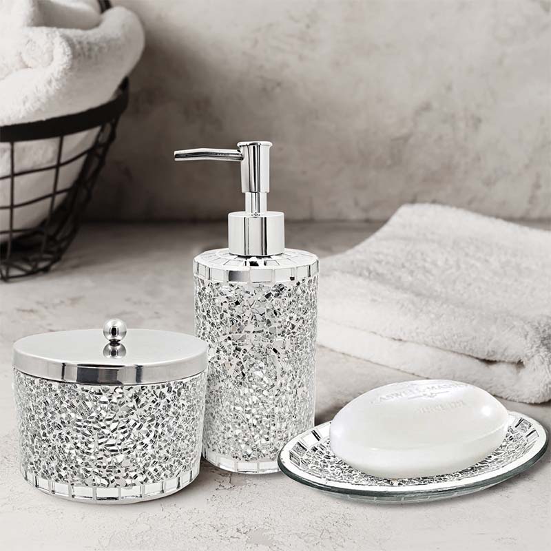 Mosaic Glass Bath Storage Set