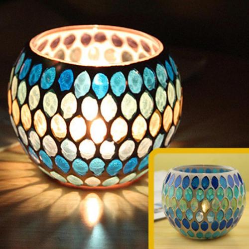 Blue candle holder