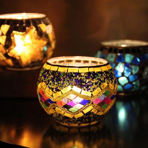 Golden candle holder