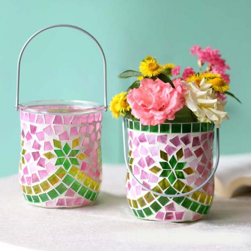 Mosaic candle holder diy