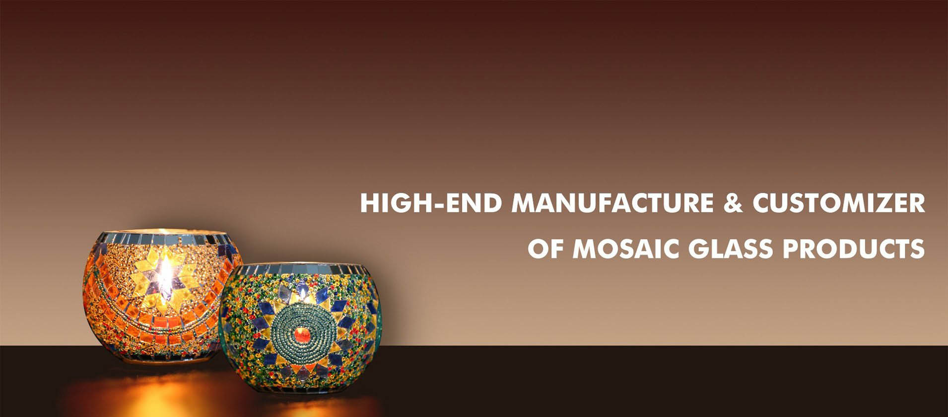 Mosaic Glass Candle Holder,
